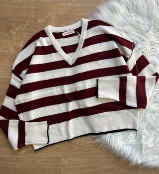 Maglioncino righe scollo AV 5 colori