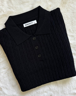 Polo in maglia lavorata con bottoncini 4 colori