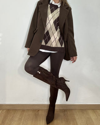 Stivali effetto suede cioccolato