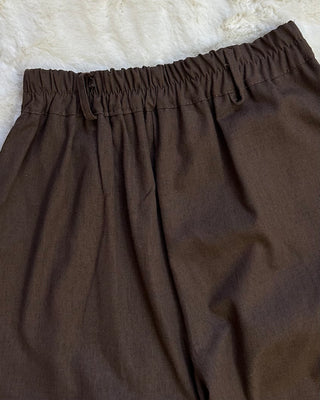 Pantalone 55% lino cioccolato