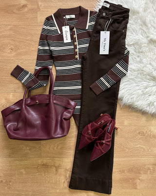 Jeans zampa cioccolato