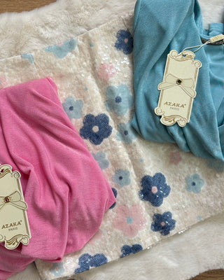 Maglia Azara Paris con scollo morbido a cascata rosa