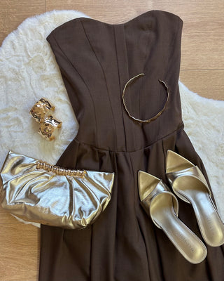 Jumpsuit bustier cioccolato