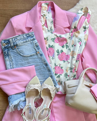 Top Corsetto Rose Garden rosa