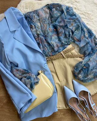 Blazer basic azzurro
