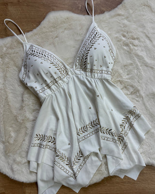 Top bianco luxury oro