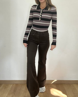 Jeans zampa cioccolato