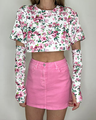 Panta gonna in denim rosa
