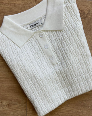 Polo in maglia lavorata con bottoncini 4 colori