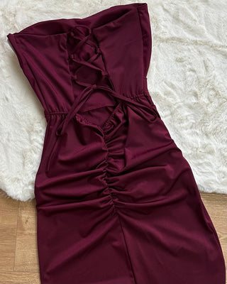 Abito lungo bordeaux imperial