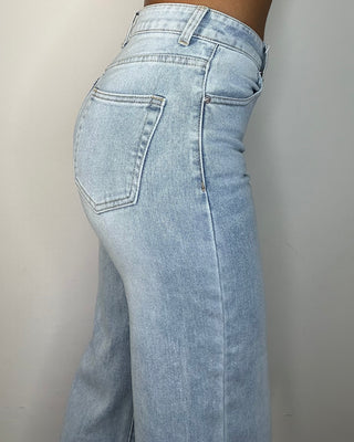 Jeans Wide Leg Raw Cut