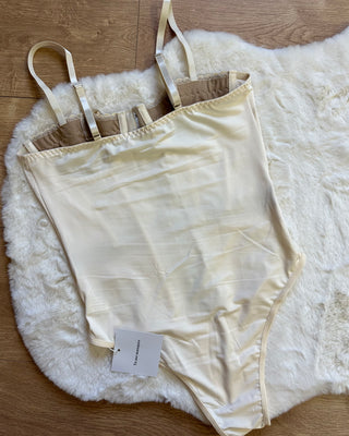 Body avorio paris effetto corsetto in pizzo
