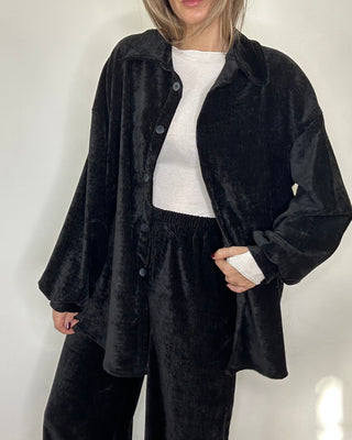 Coordinato Velvet Soft – Camicia & Pantalone nero