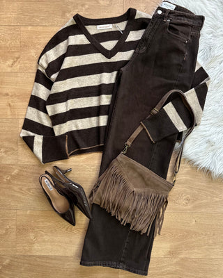 Maglioncino righe scollo AV 5 colori