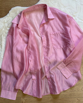 Camicia velata rosa 85% viscosa