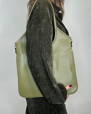 Shoulder Bag Olive – Con Mini Pouch