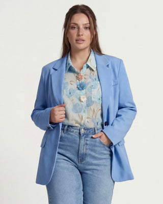Blazer basic azzurro
