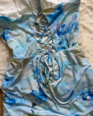Abitino floreale azzurro