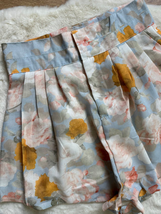 Short Floreale Celeste