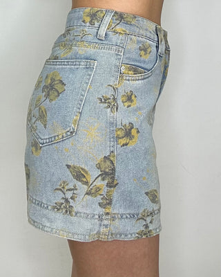 Gonna Denim Floreale con Culotte interna
