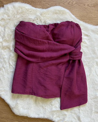 Coordinato top e pantalone amarena