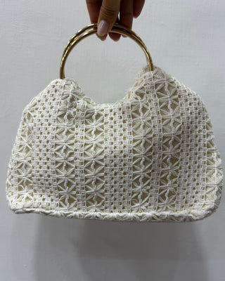 Borsa crochet con manico gold