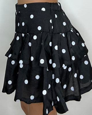 Coordinato pois con blusa volant e mini skirt con culotte