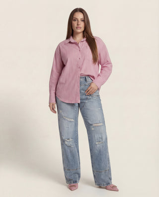Jeans wide leg con strappi